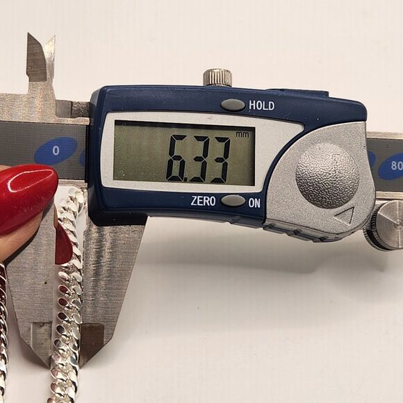 Elegant 925 sterling silver Miami Cuban Chain Necklace 22" C - Picture 6 of 7